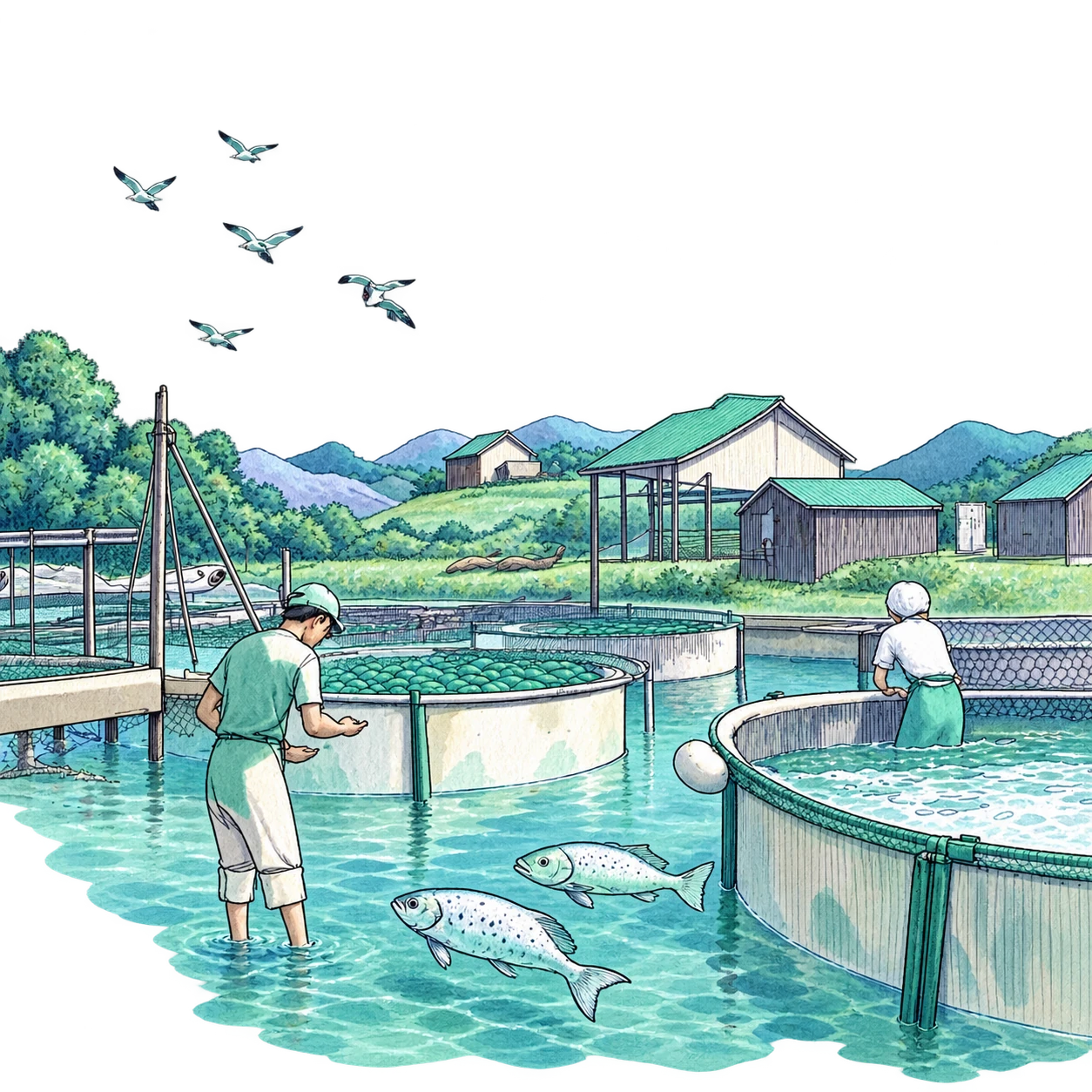 WAB artwork of aquaculture production